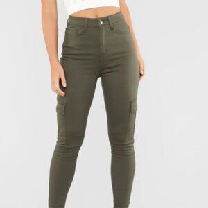 Fashion Nova Olive Cargo Style Pants